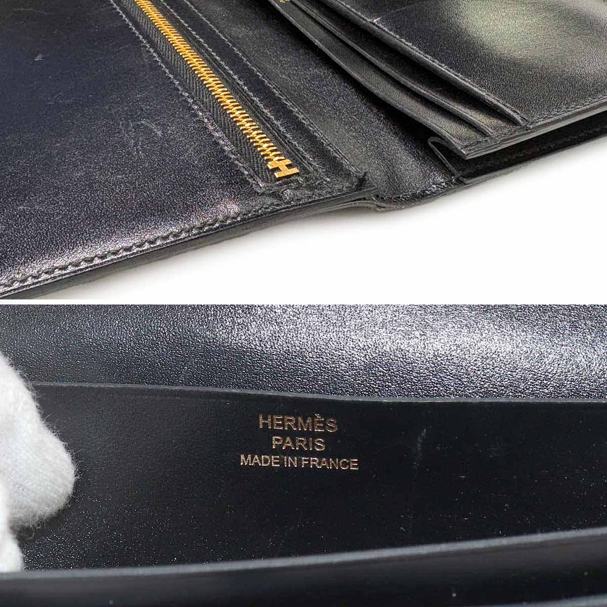 Bearn Classic Long Wallet Box calf Black Purse C