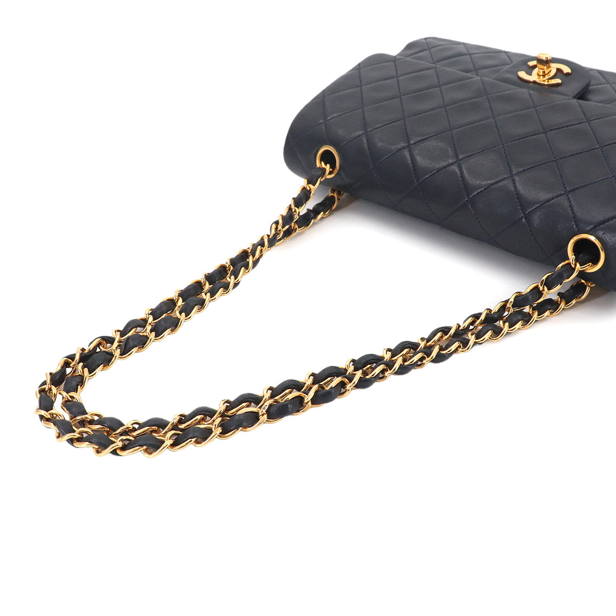 Matelasse 25 Chain Shoulder Bag Leather Navy A01112 Vintage