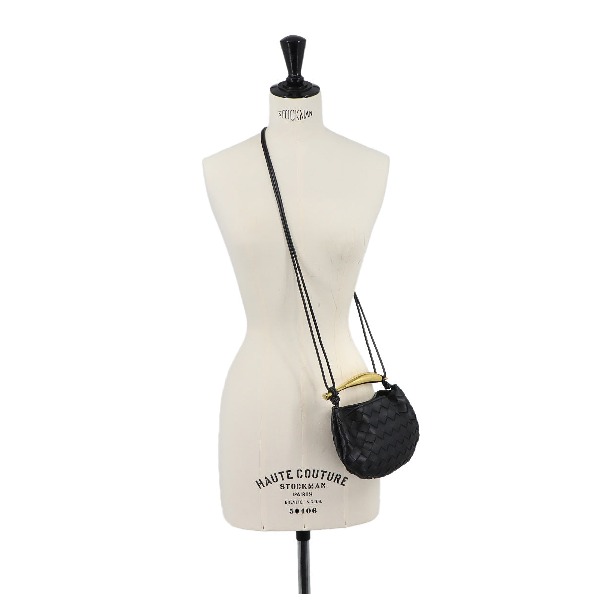 Intrecciato Mini Sardine Shoulder Bag Black 744267