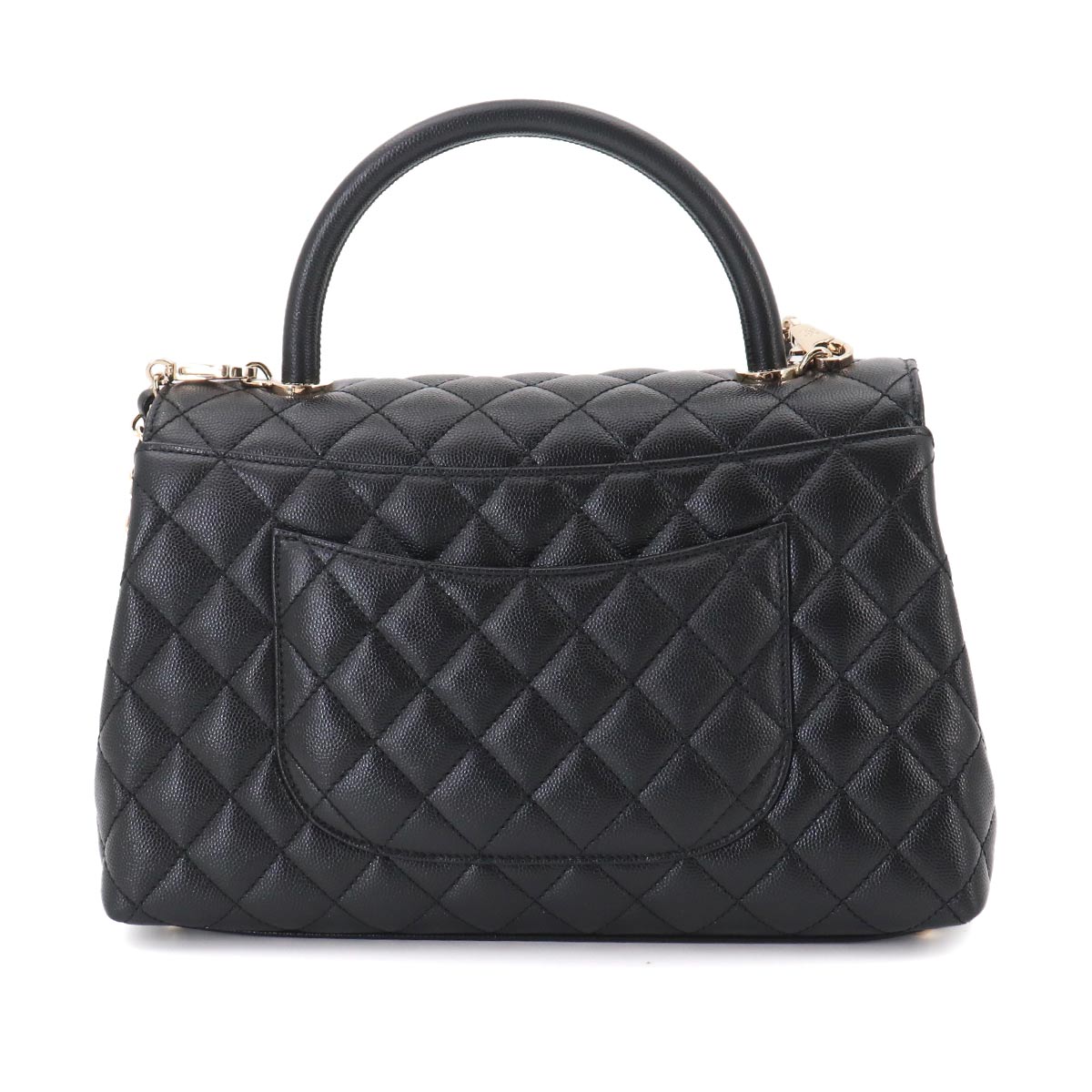 Matelasse Hand Shoulder Bag Leather Black A92991 Purse