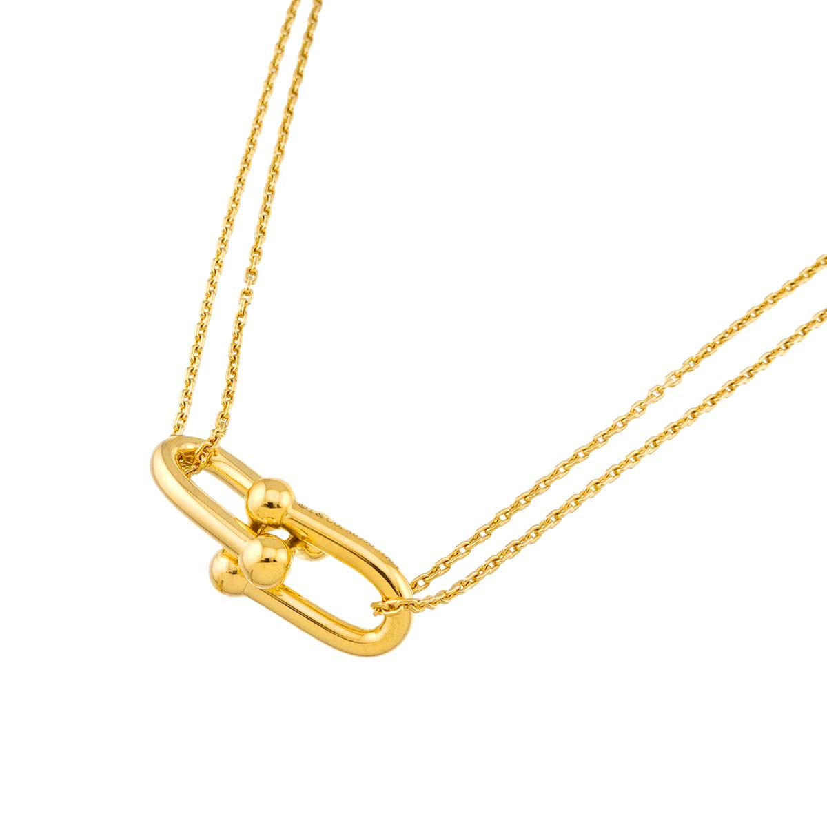 Hardware Double Link Large Necklace 18K Yellow Gold 750