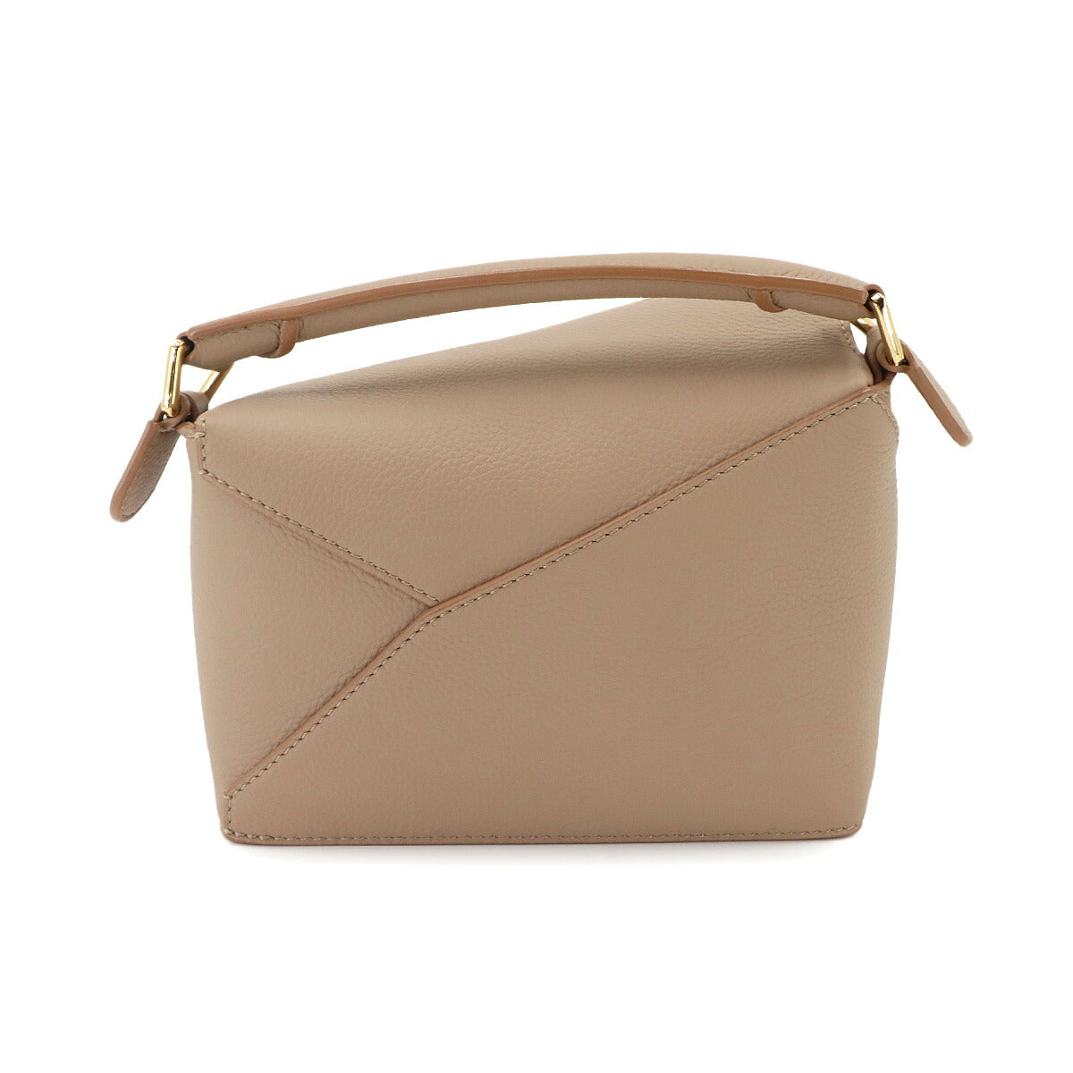 Pazzle Edge Bag Mini Hand Shoulder Bag Leather Sand Beige