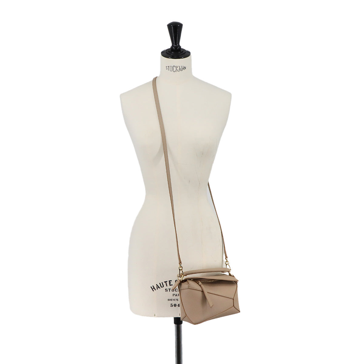 Pazzle Edge Bag Mini Hand Shoulder Bag Leather Sand Beige