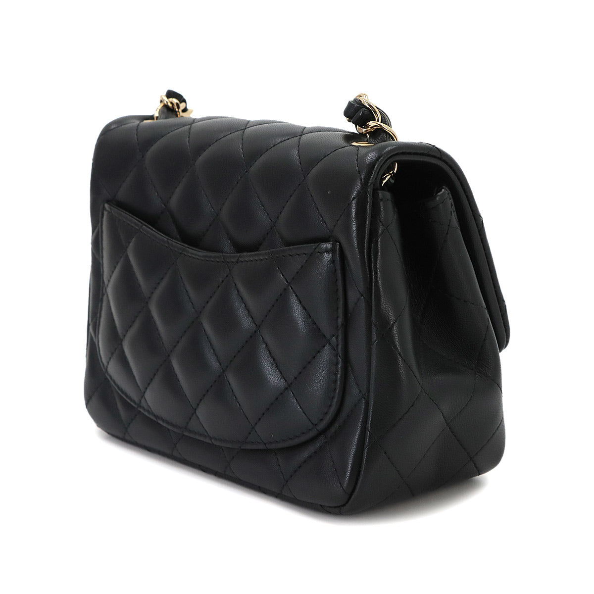 Mini Matelasse Chain Shoulder Bag Leather Black A01115 Purse