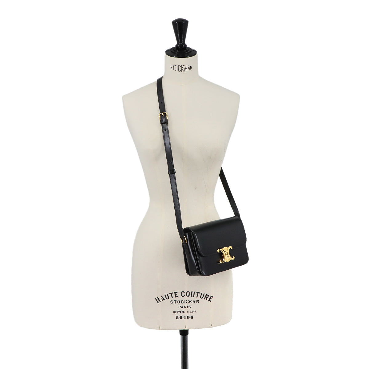 Teen Triomphe Bag Shoulder Leather Black 188423BF4 Purse