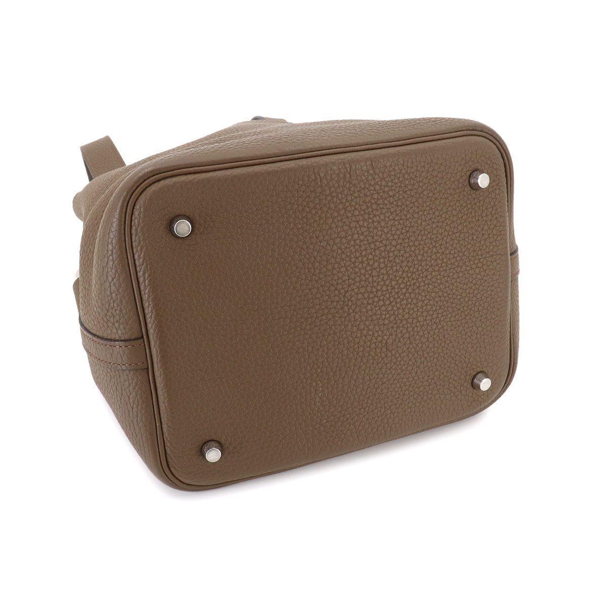 Picotin Lock MM Hand Bag Taurillon Clemence Taupe Purse