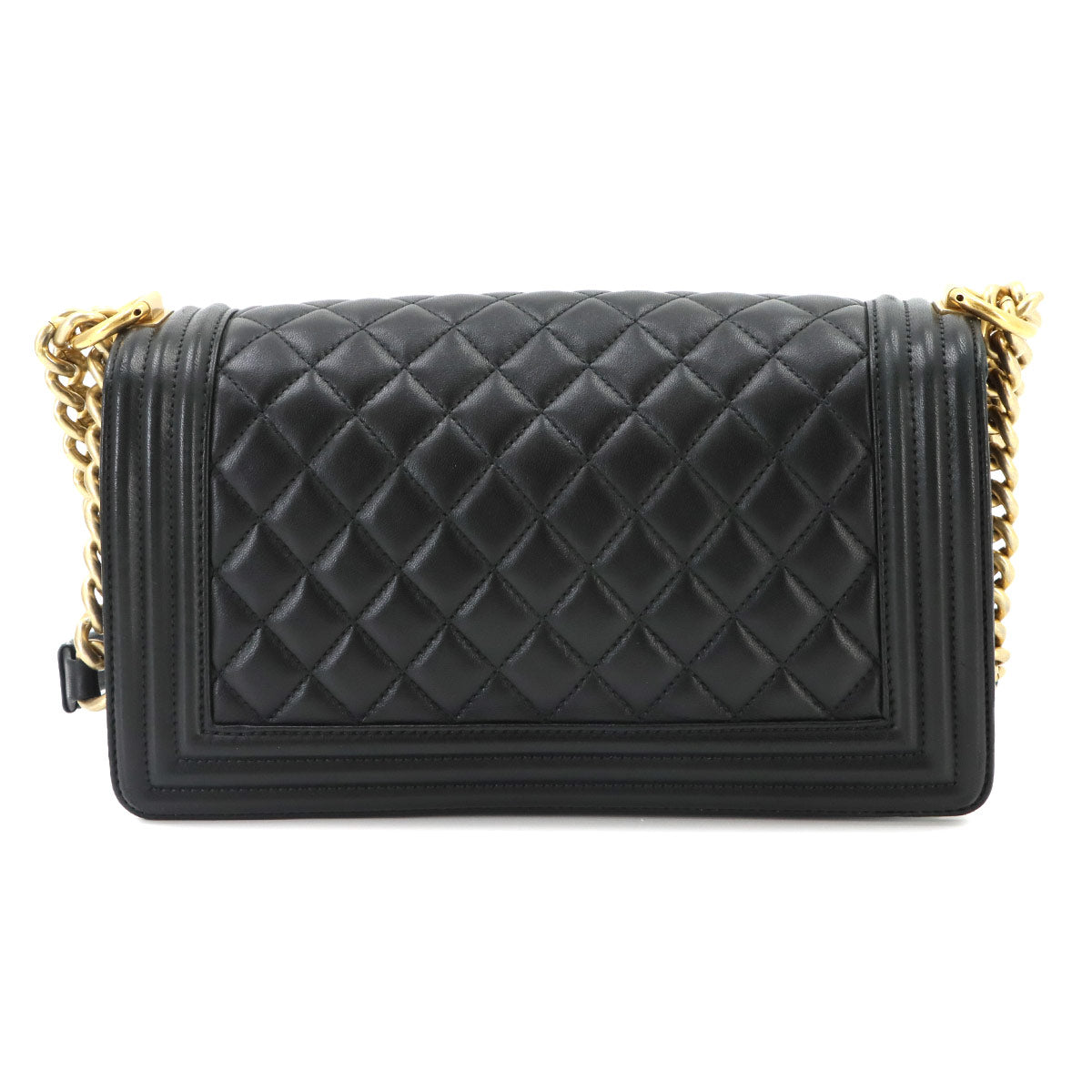 BOY CHANEL Chain Shoulder Bag Leather Black A67086 Purse