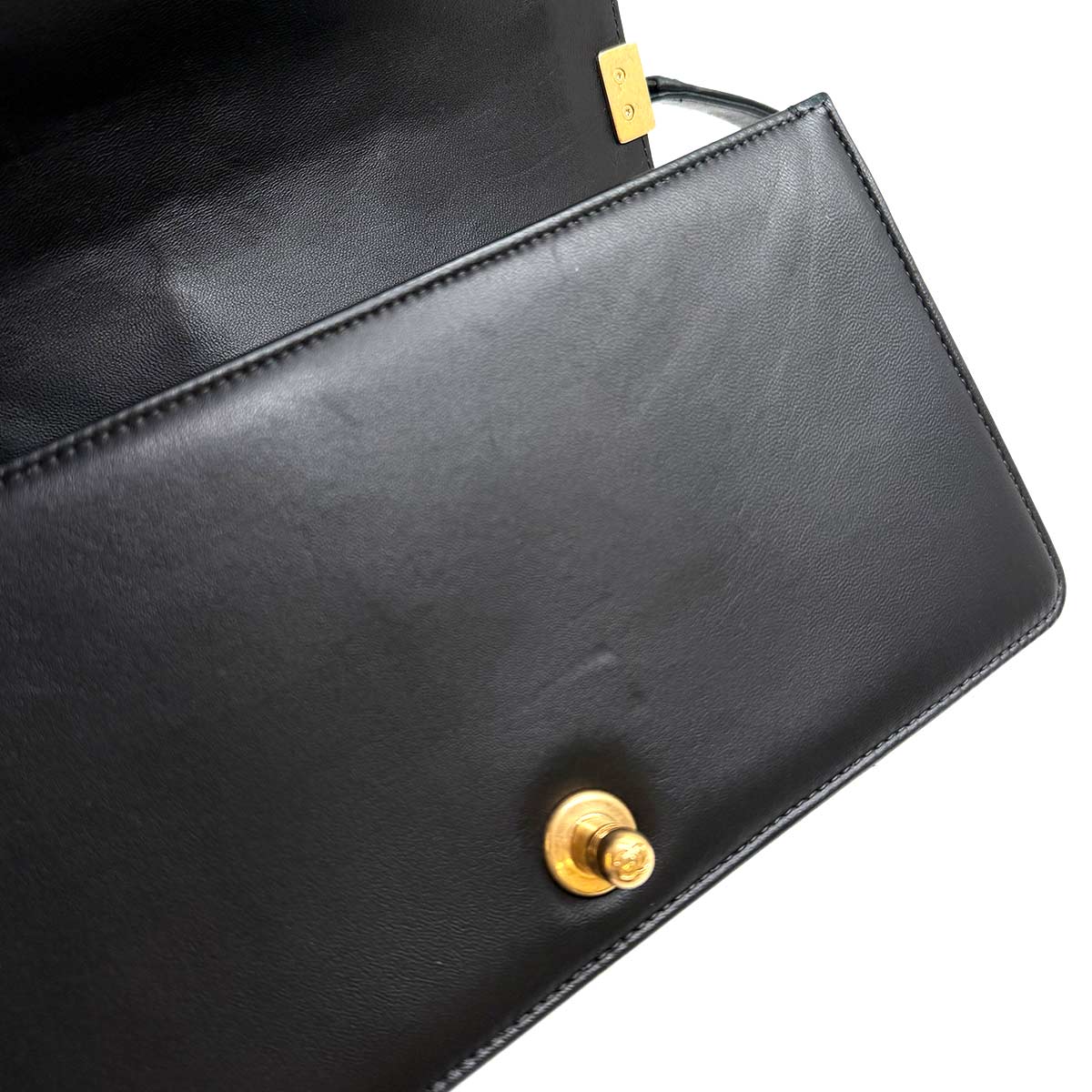 BOY CHANEL Chain Shoulder Bag Leather Black A67086 Purse