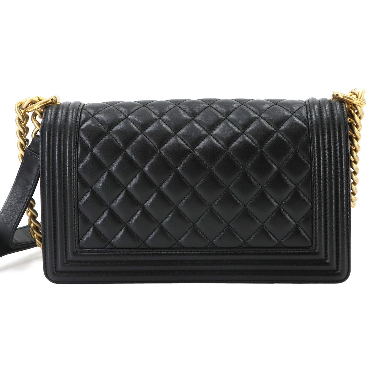 BOY CHANEL Chain Shoulder Bag Leather Black A67086 Purse