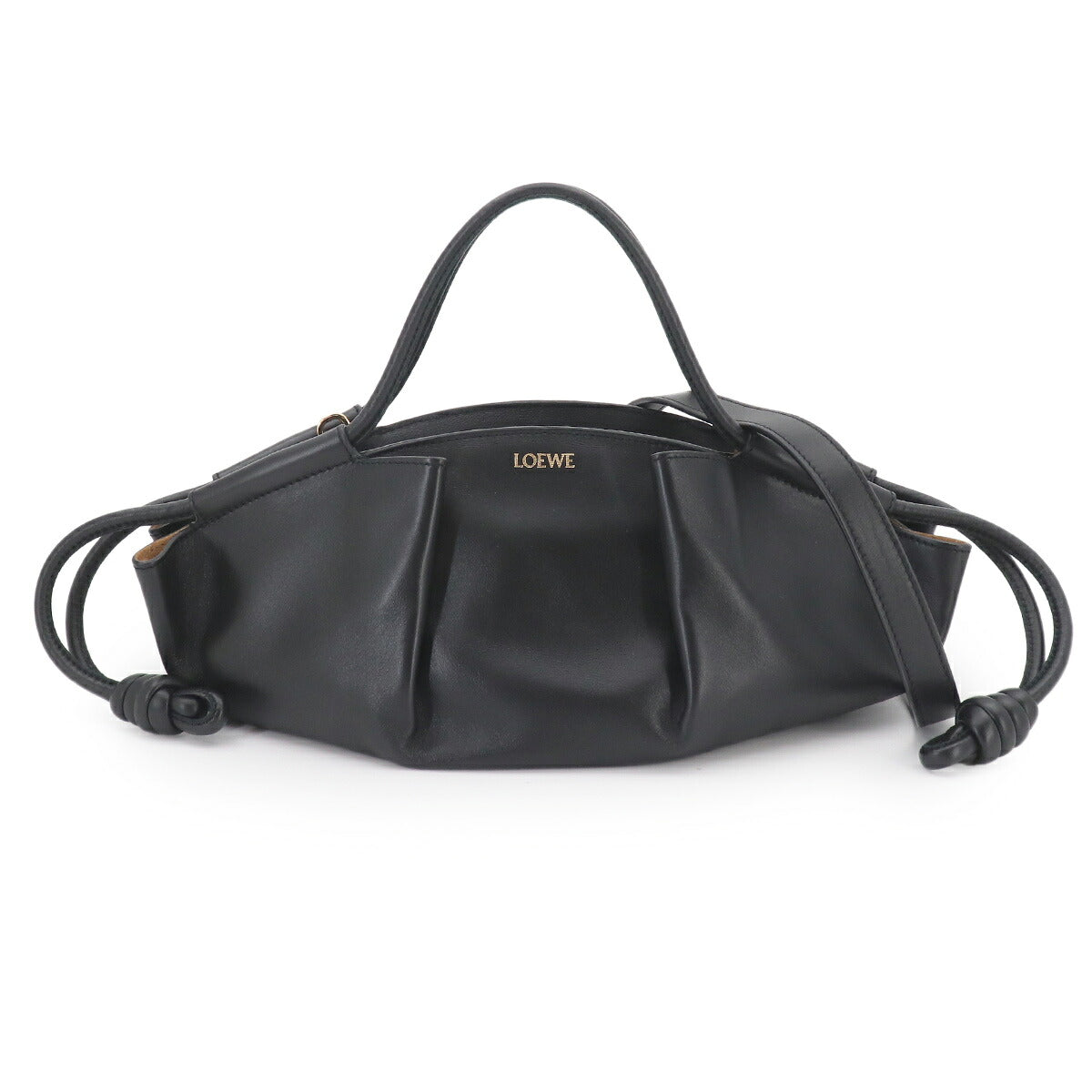 Paseo Small Hand Shoulder Bag Leather Black Purse