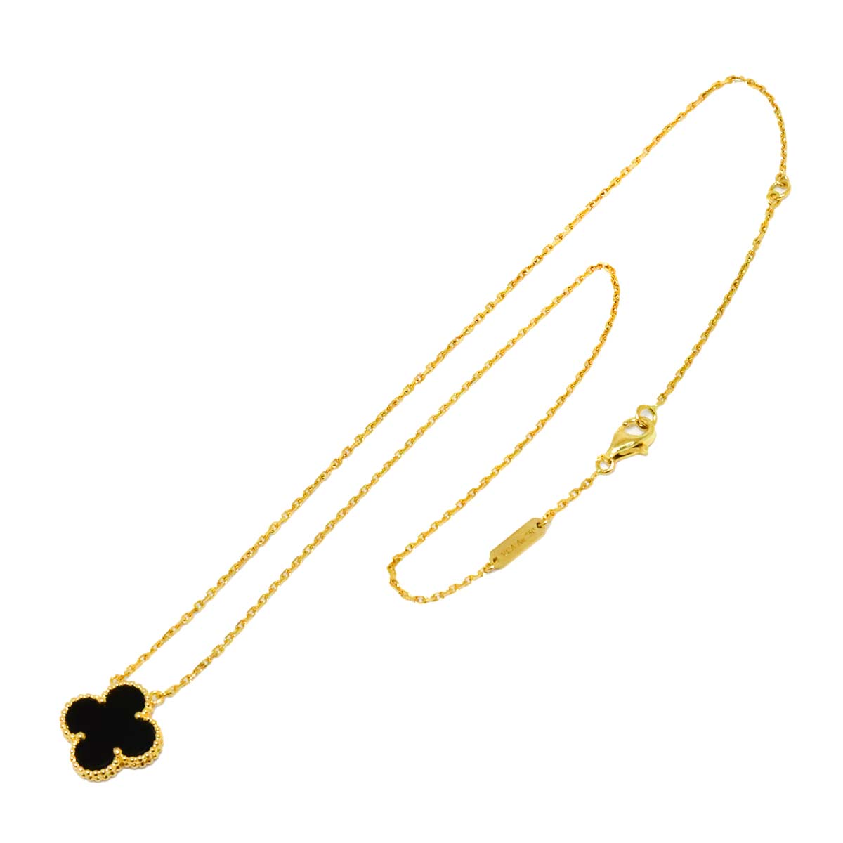 Vintage Alhambra Onyx Necklace 18K YG 750