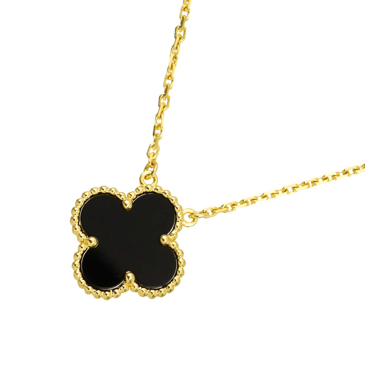 Vintage Alhambra Onyx Necklace 18K YG 750