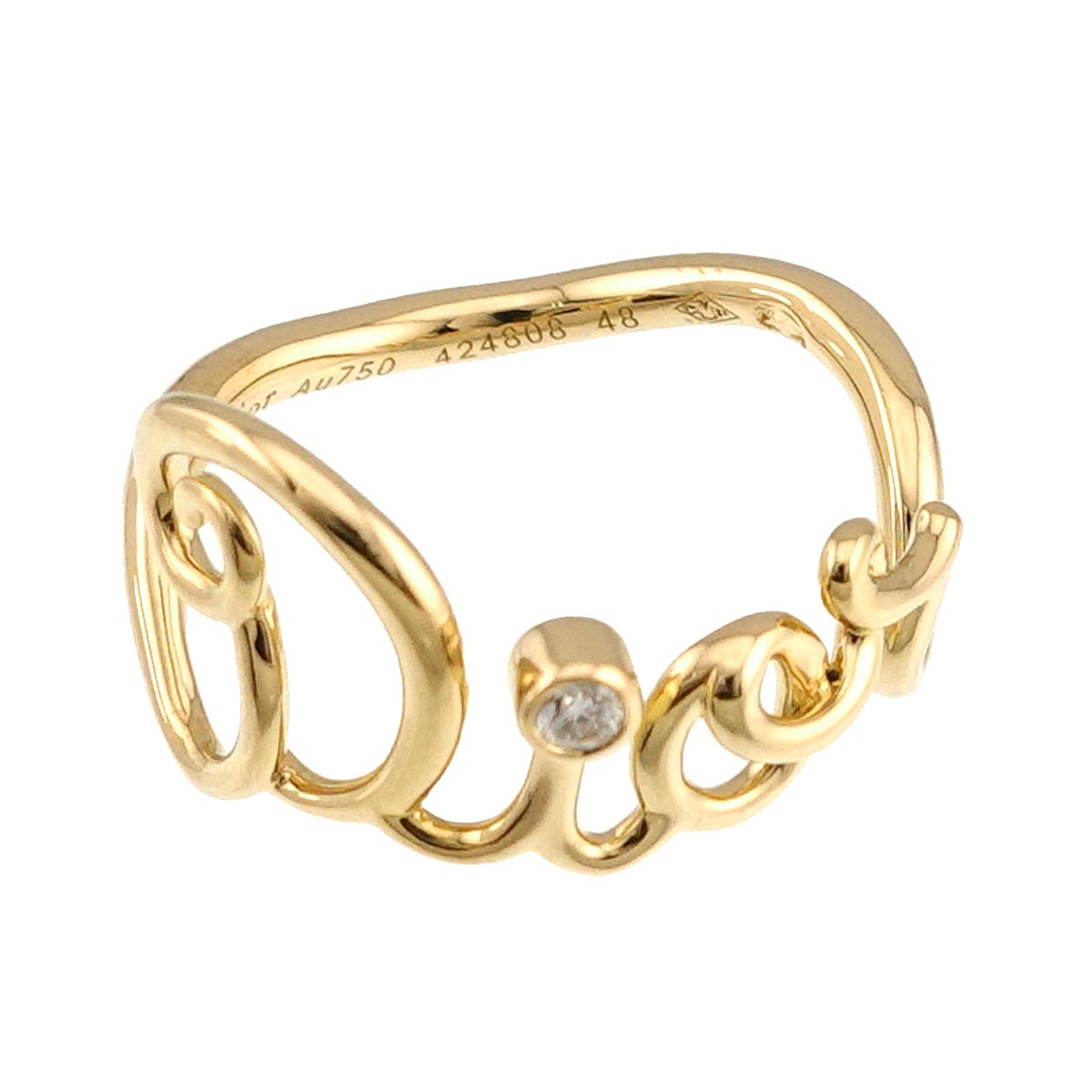 Dioramour Diamond Ring 18K YG size48 4.5(US)