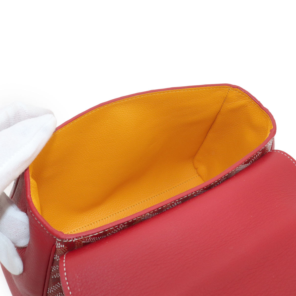 Saigon Mini Hand Shoulder Bag PVC Leather Wood Red