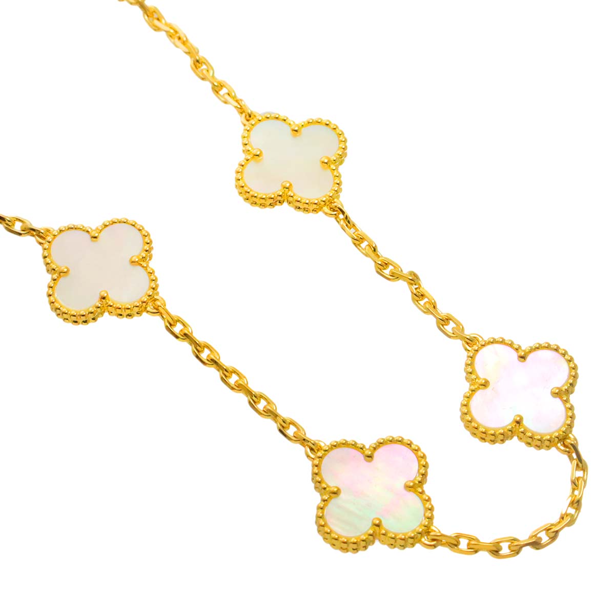 Vintage Alhambra MOP Necklace 18K YG