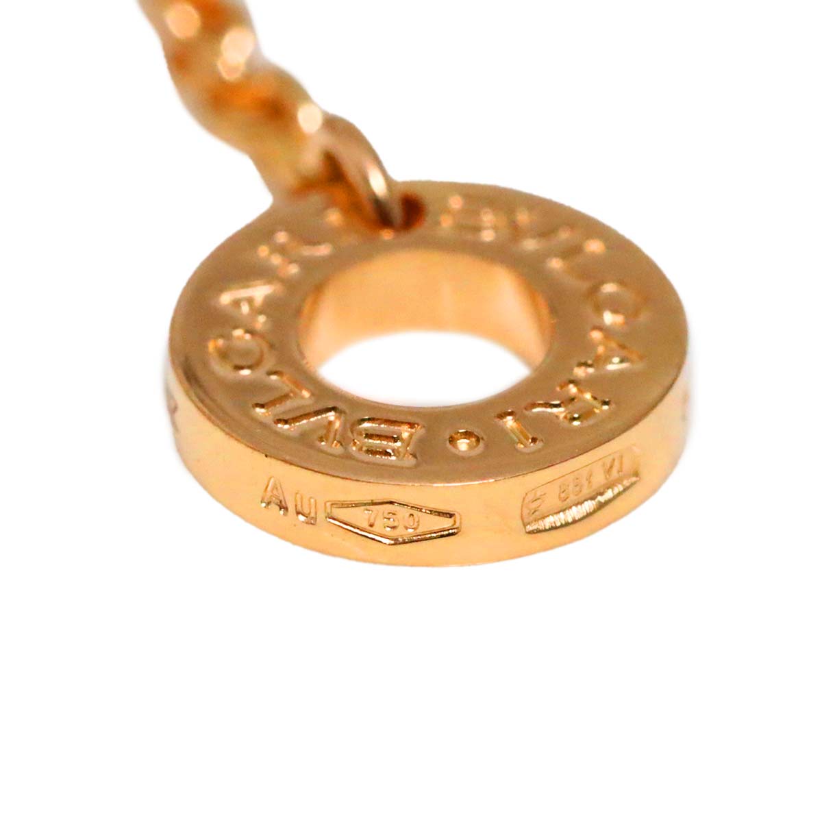 Double Logo Necklace Diamond 18K Pink Gold 750