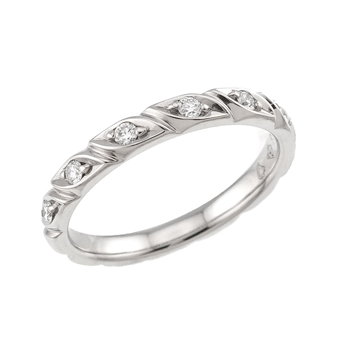 Torsade Half Diamond Ring Platinum Size50 4.75-5(US)