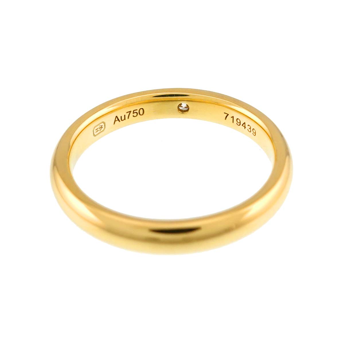 Round Cut Diamond Ring 18K YG 750 Size5.25-5.5(US)