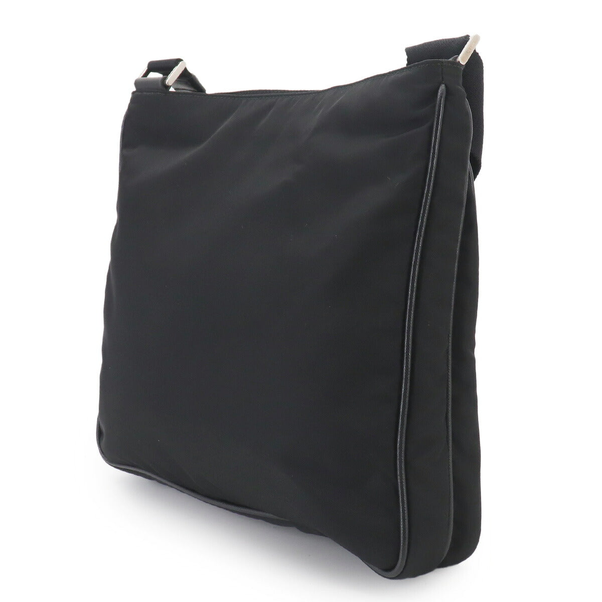 Shoulder Bag Nylon Saffiano Leather Nero Black Purse