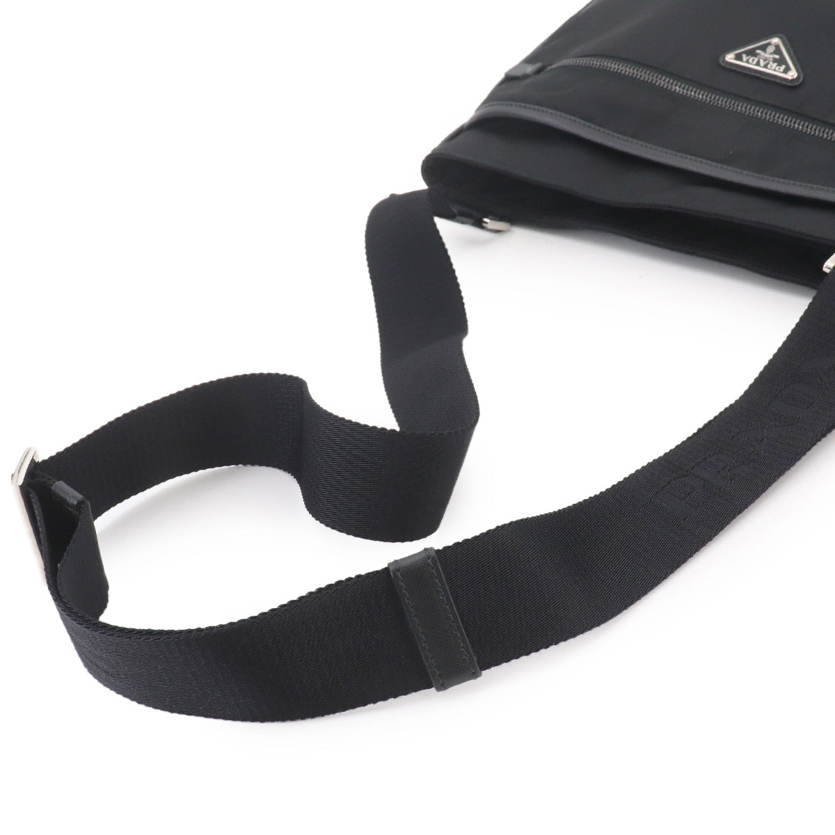 Shoulder Bag Nylon Saffiano Leather Nero Black Purse