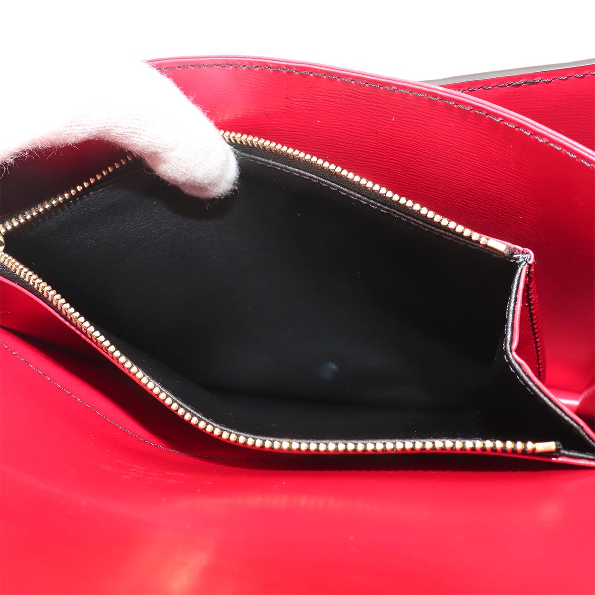 Epi Leather Friedland Shoulder Bag Black Red M52417