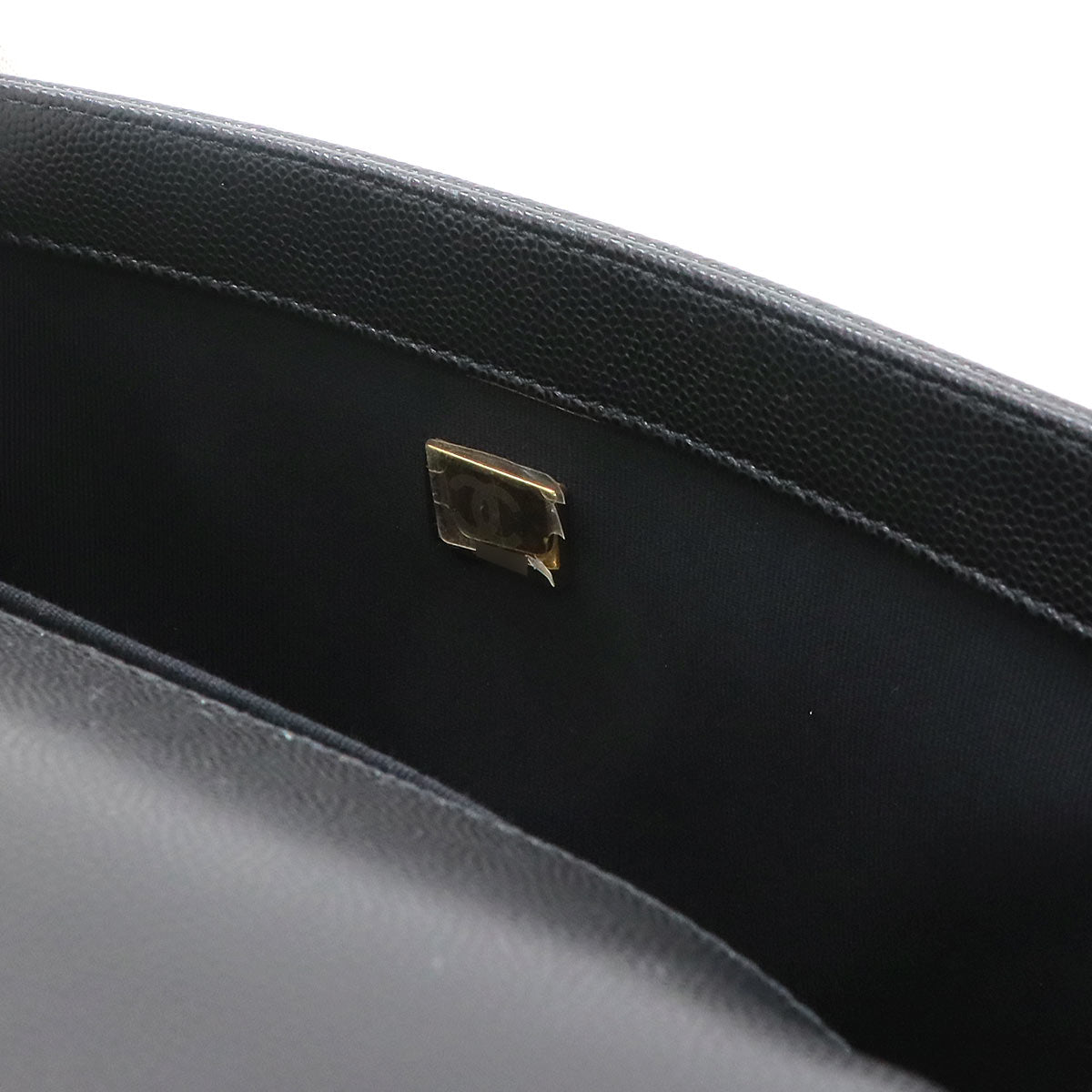 BOY CHANEL Chain Shoulder Bag Leather Black A67086 Purse