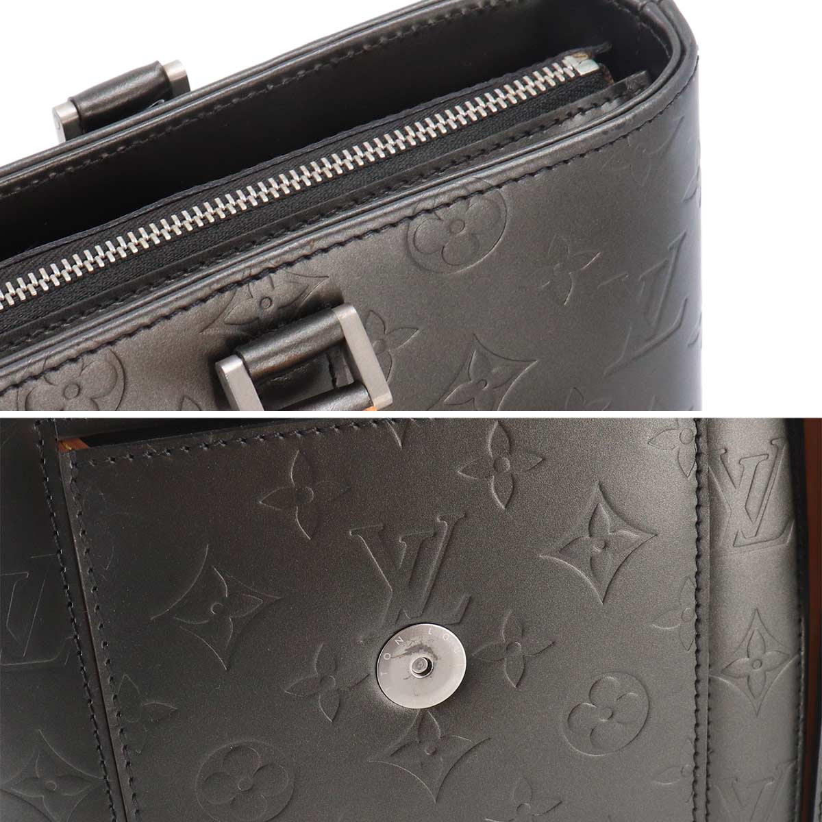 Monogmra Mat Leather Wilwood Tote Bag Black M55102