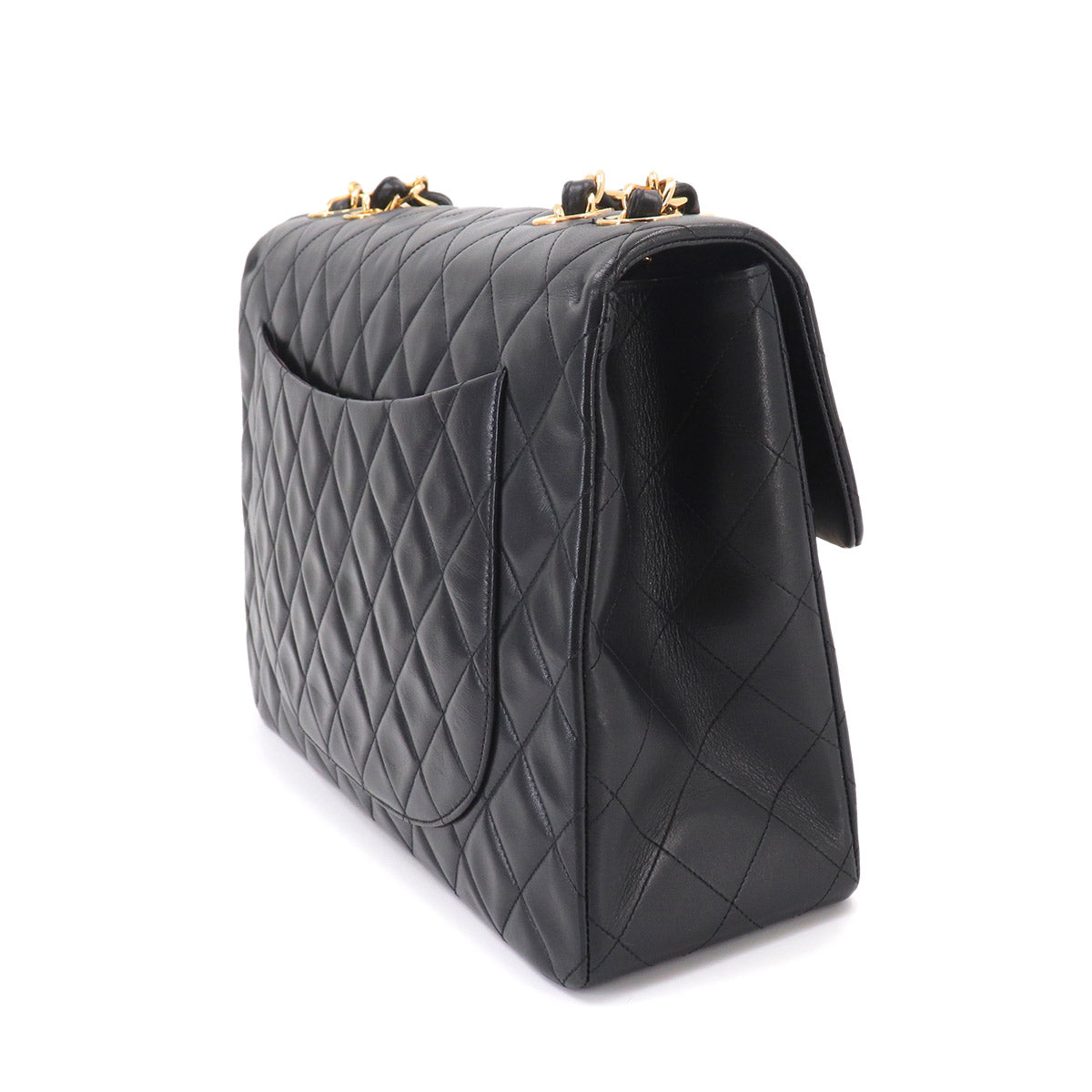 Matelasse 34 Chain Shoulder Bag Leather Black A01094 Vintage