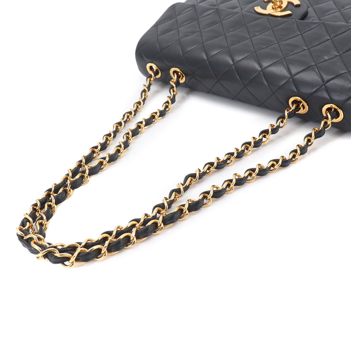 Matelasse 34 Chain Shoulder Bag Leather Black A01094 Vintage