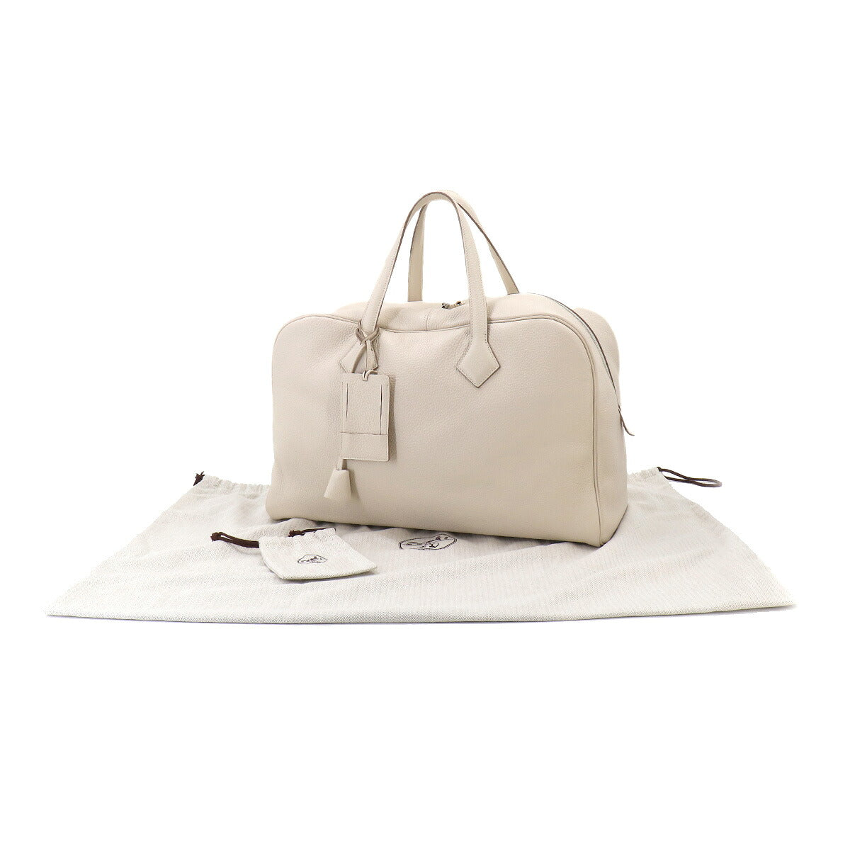 Victoria 43 Hand Bag Taurillon Clemence Craie