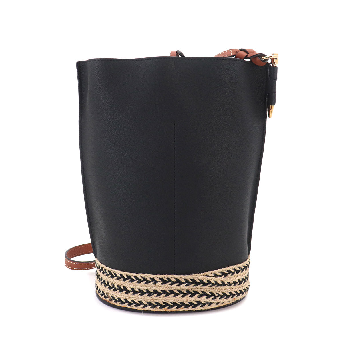Gate Bucket Shoulder Bag Leather Black Brown Purse