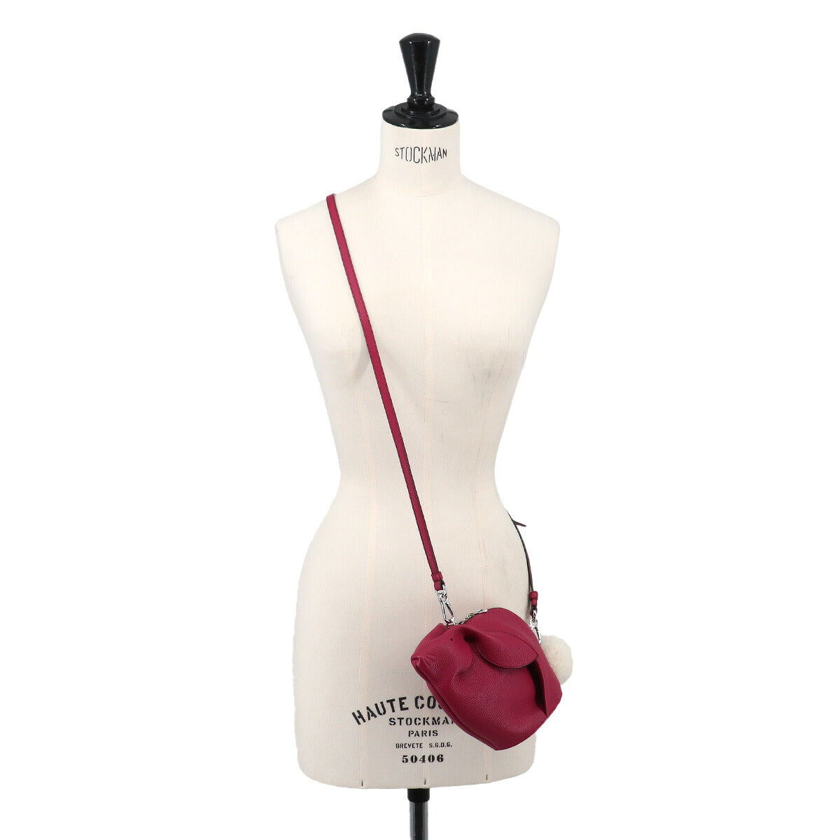Bunny Mini Shoulder Bag Leather Red Rabbit Motif