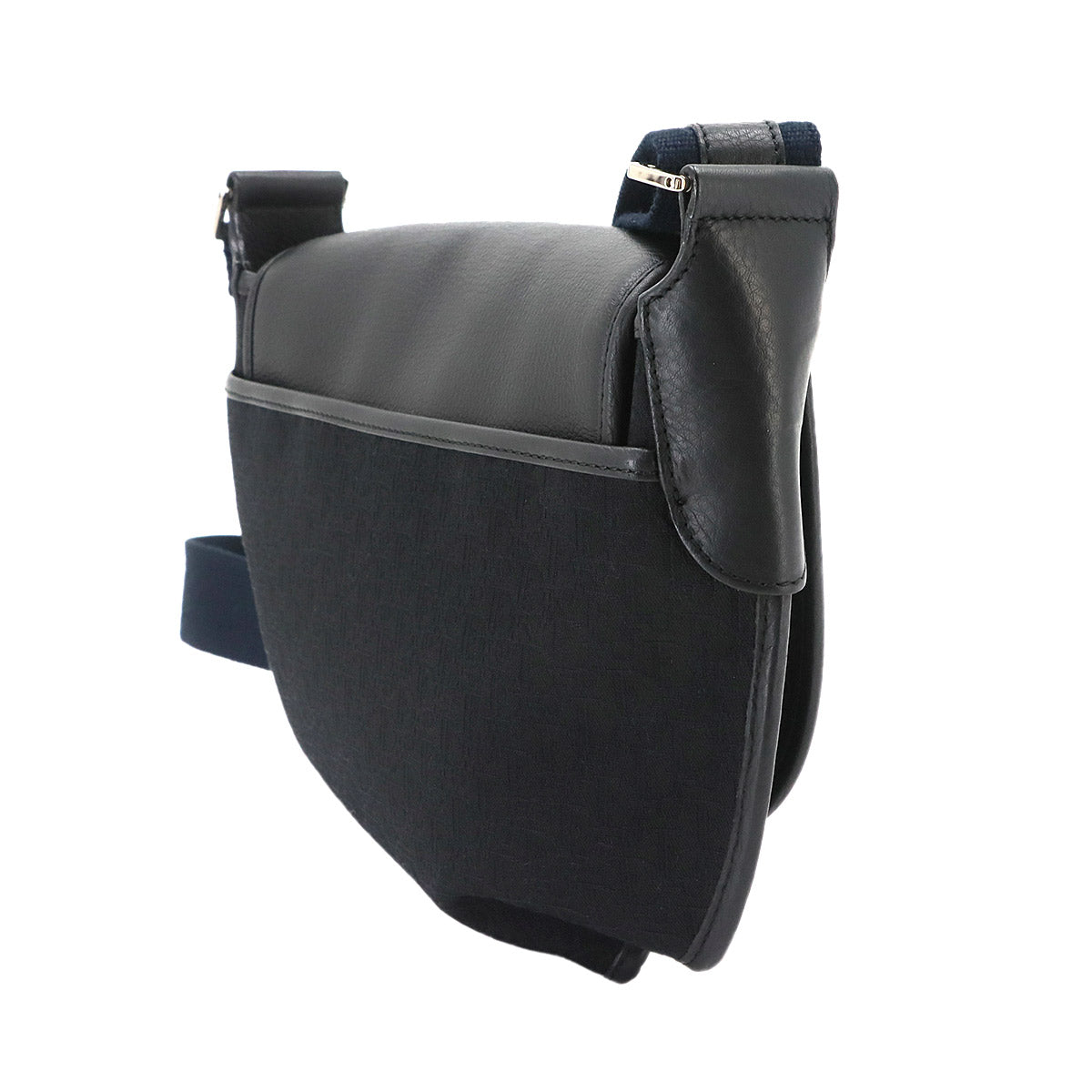 Trotter Street Chic Shoulder Bag Canvas Leather Black