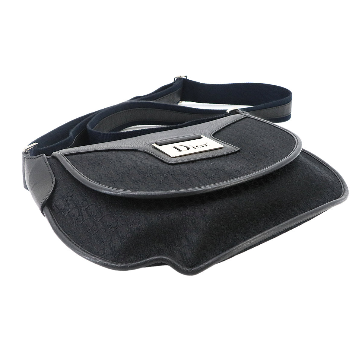 Trotter Street Chic Shoulder Bag Canvas Leather Black