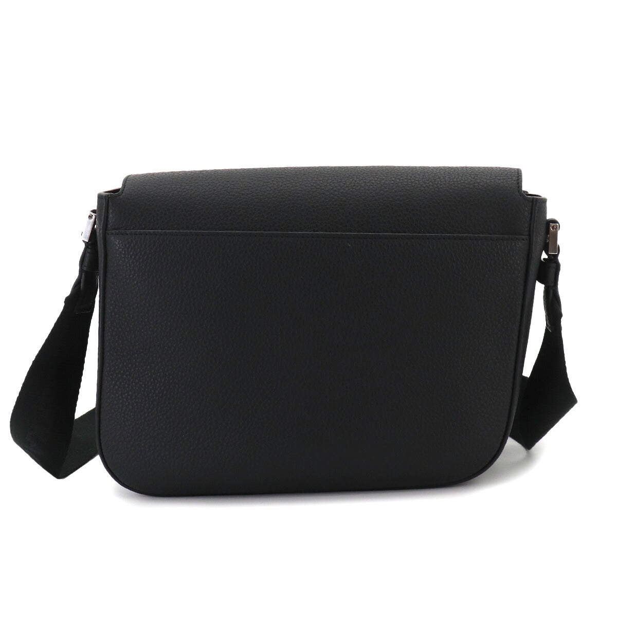 Messenger Shoulder Bag Leather Black Purse