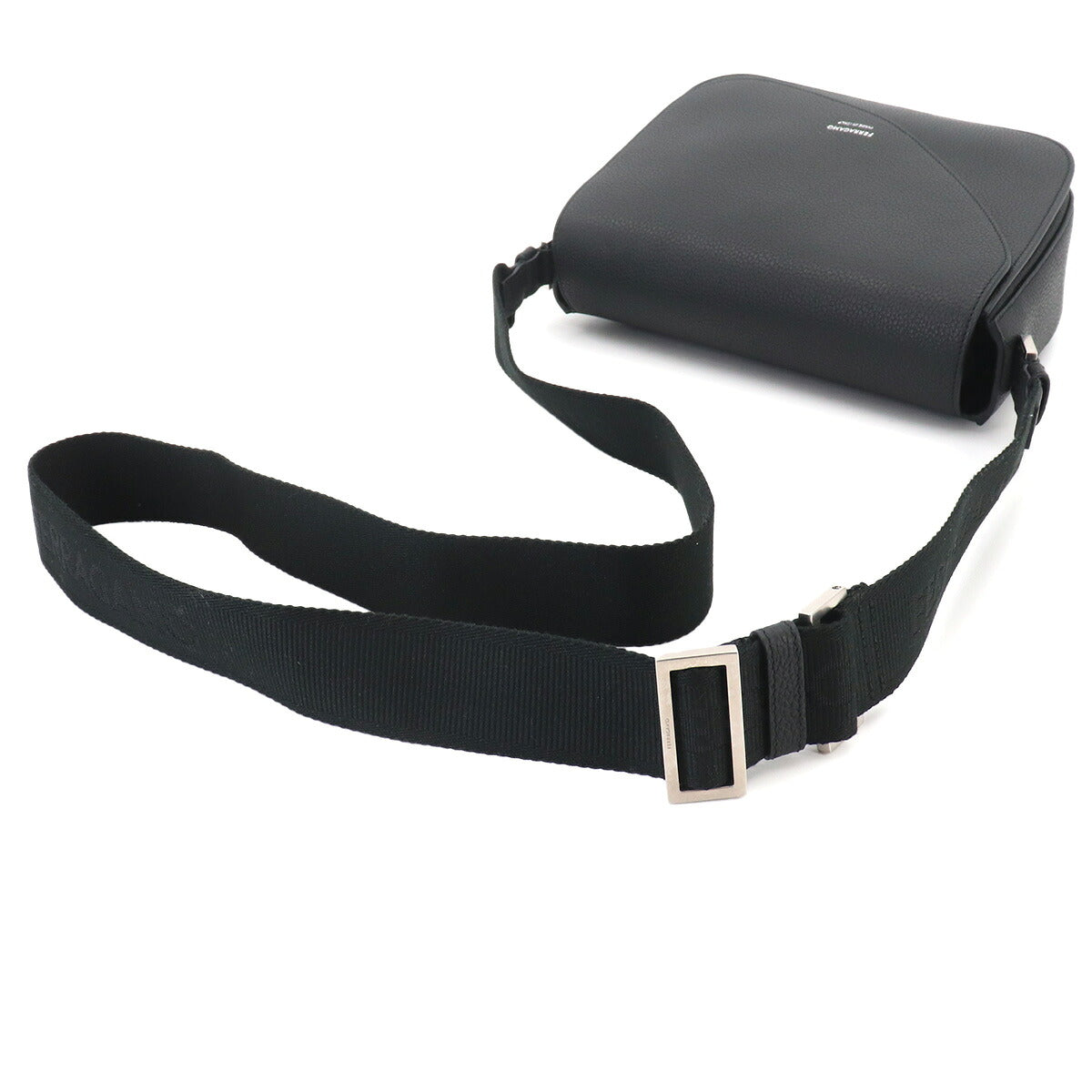 Messenger Shoulder Bag Leather Black Purse