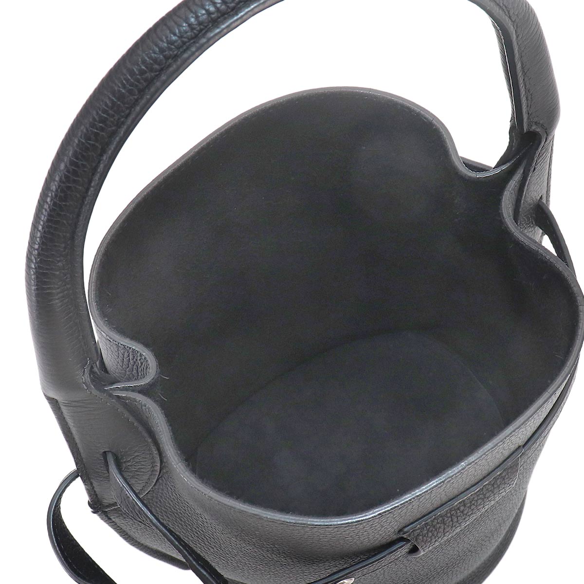 Big Bag Nano Bucket Hand Shoulder Bag Leather Black 187243
