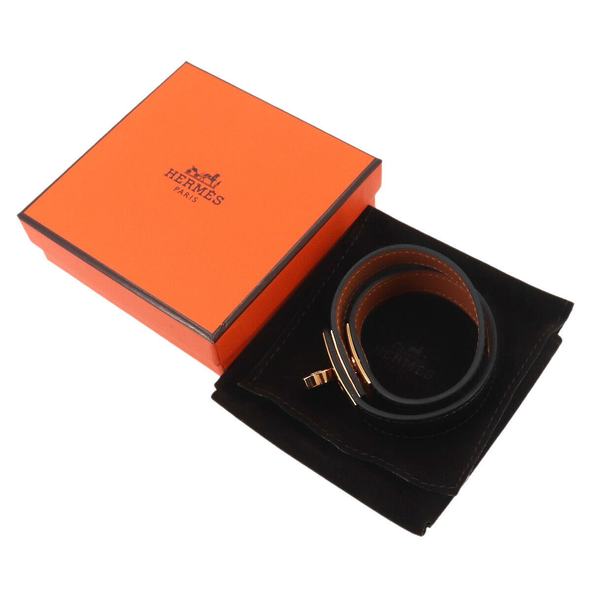 Kelly Double Tour Bracelet Box Calf Black T2 Accessory