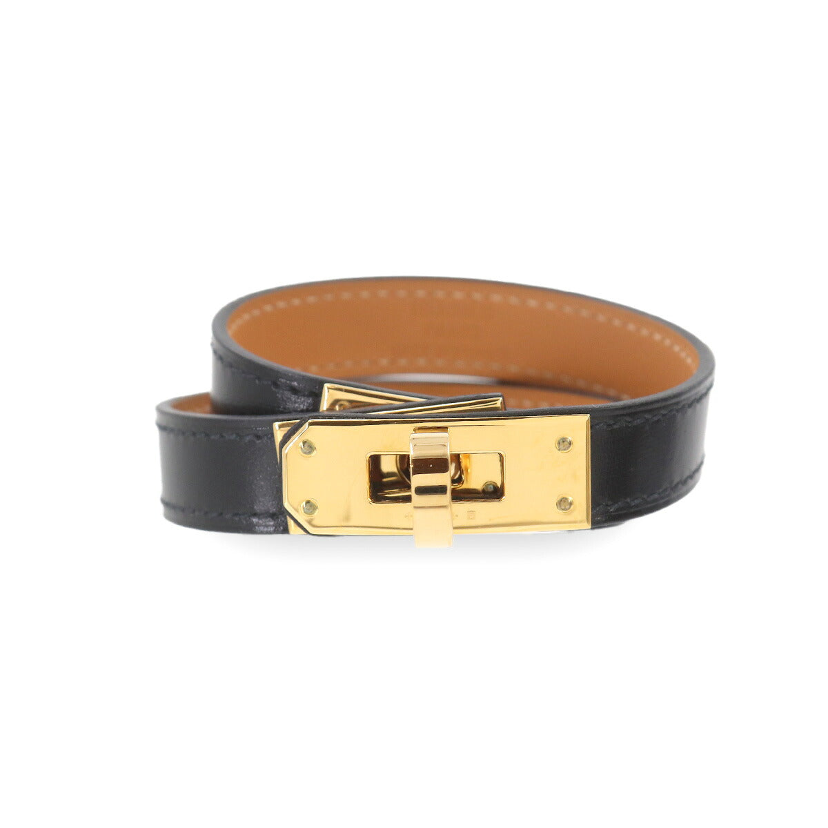 Kelly Double Tour Bracelet Box Calf Black T2 Accessory