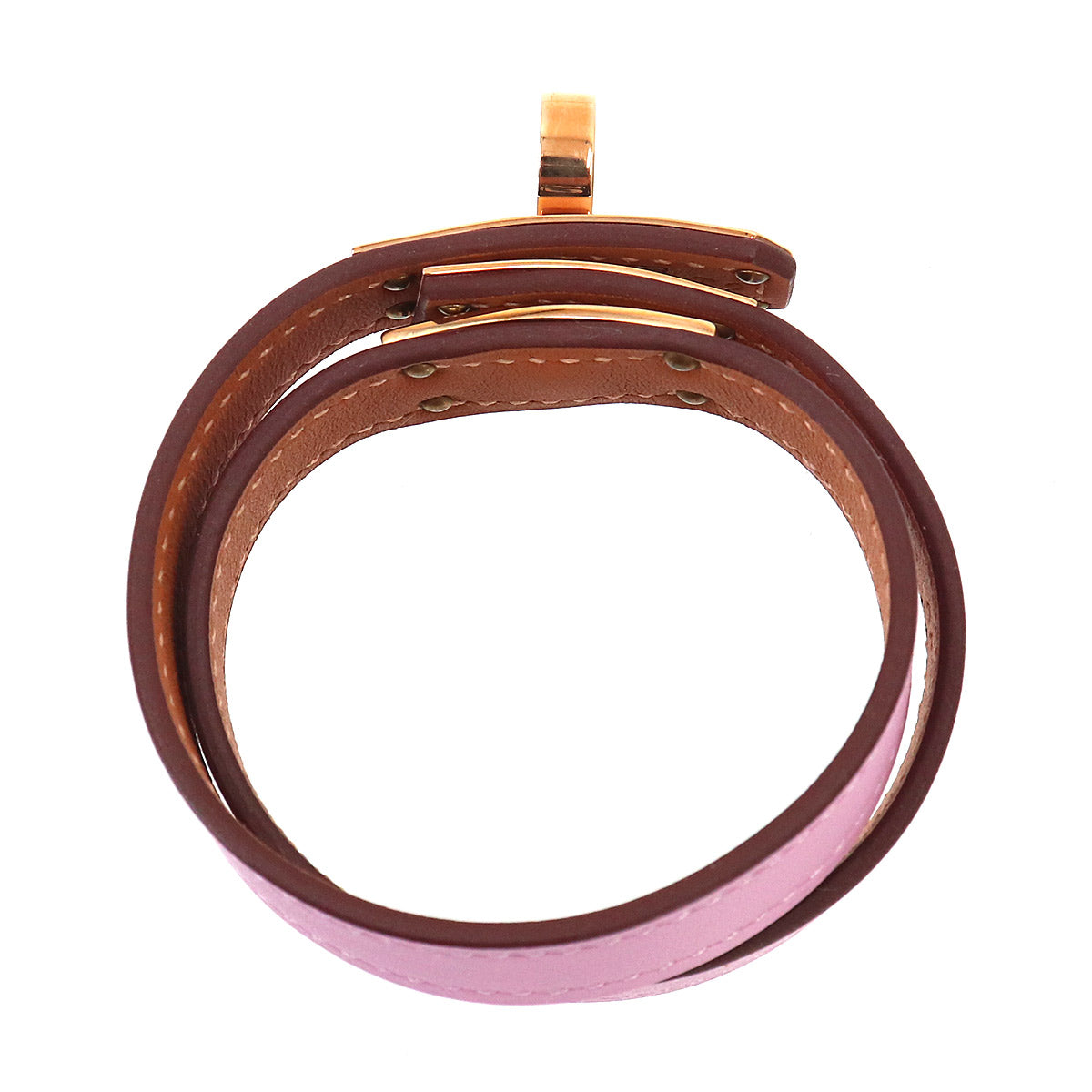 Kelly Double Tour Bracelet Swift Mauve sylvestre T2 Accessory
