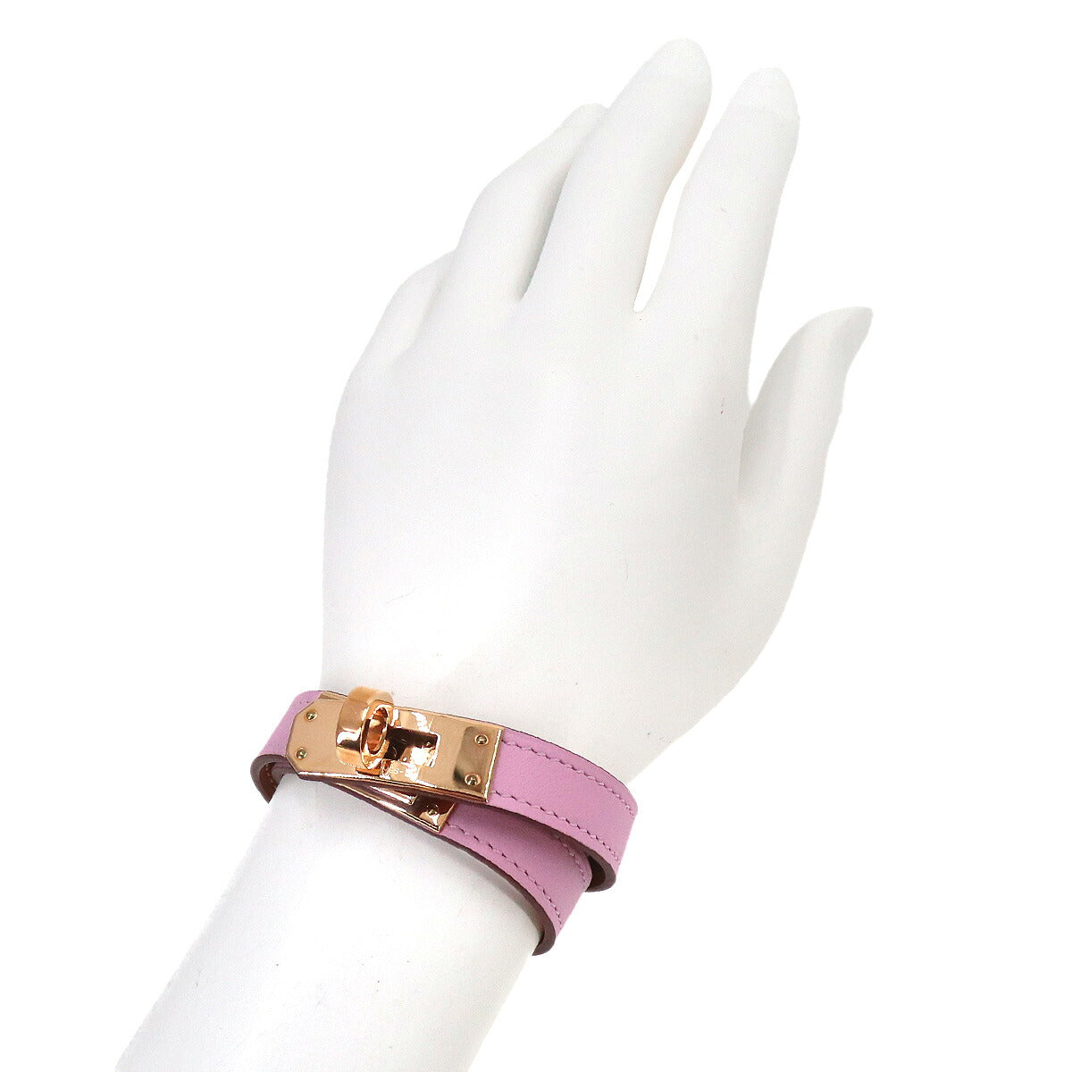 Kelly Double Tour Bracelet Swift Mauve sylvestre T2 Accessory