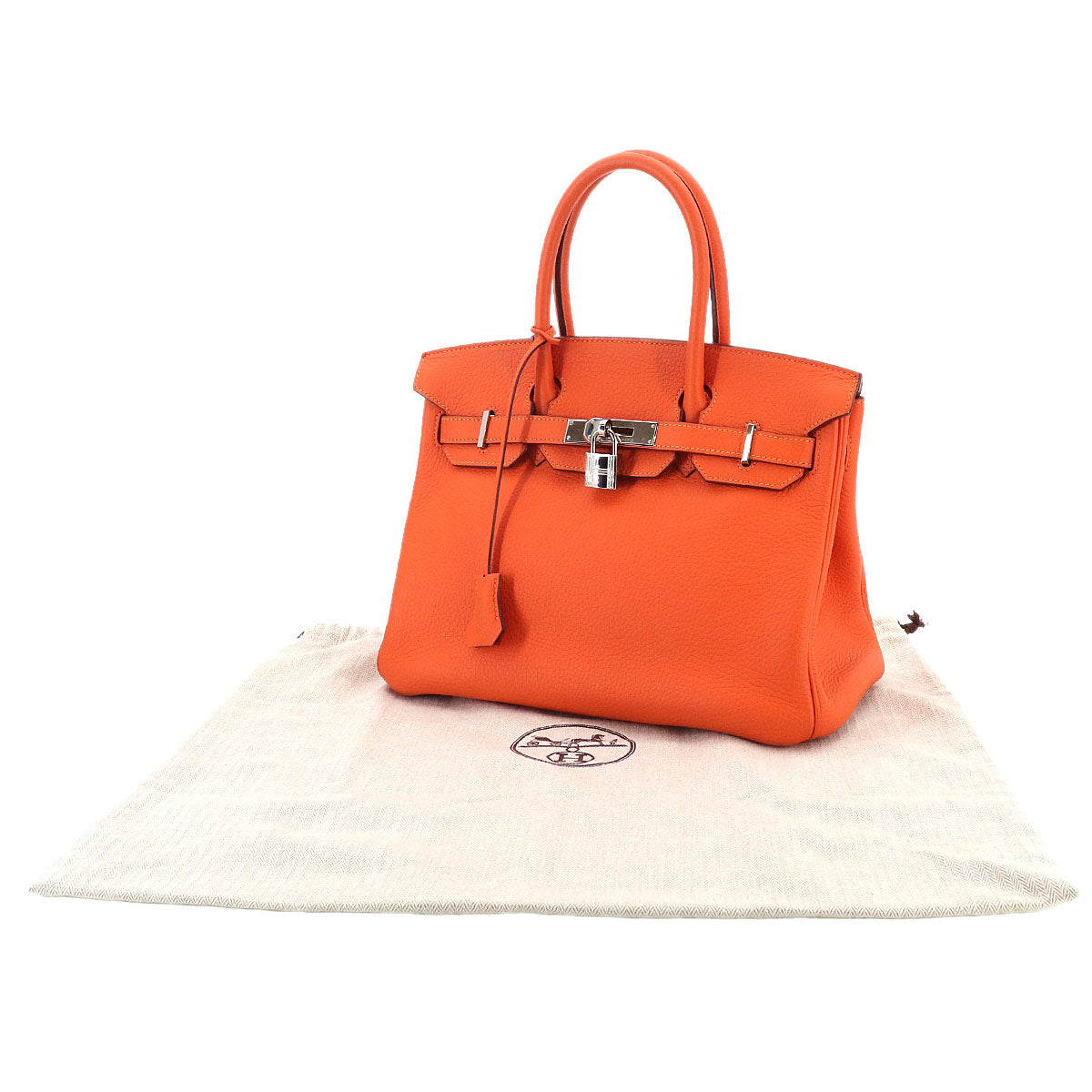 Birkin 30 Veau Togo Orange Hand Bag Purse