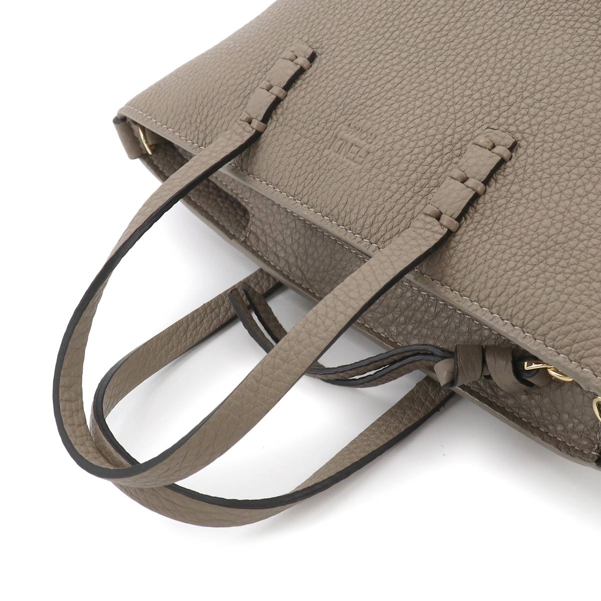 Roll Mini Hand Shoulder Bag Leather Beige BS096