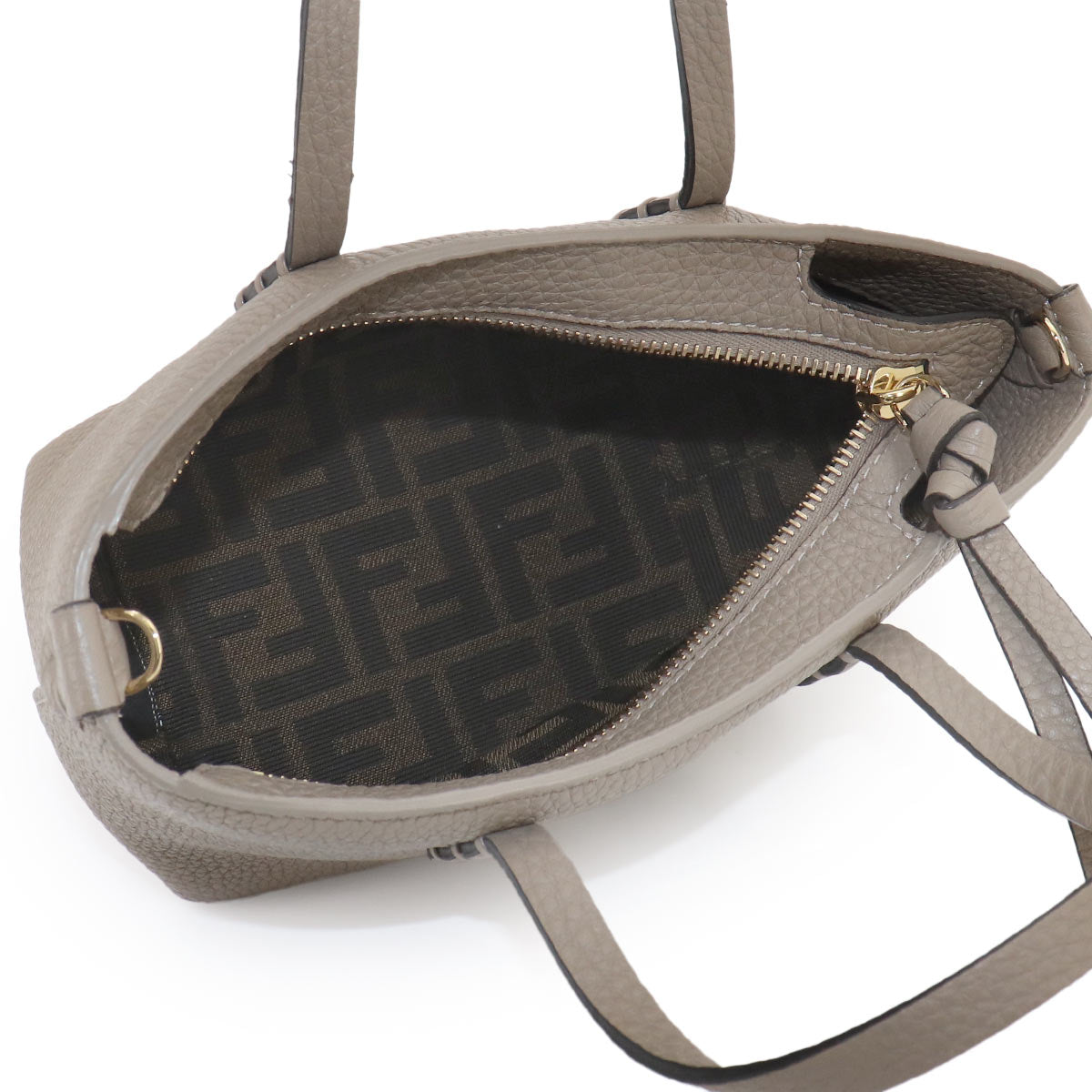 Roll Mini Hand Shoulder Bag Leather Beige BS096