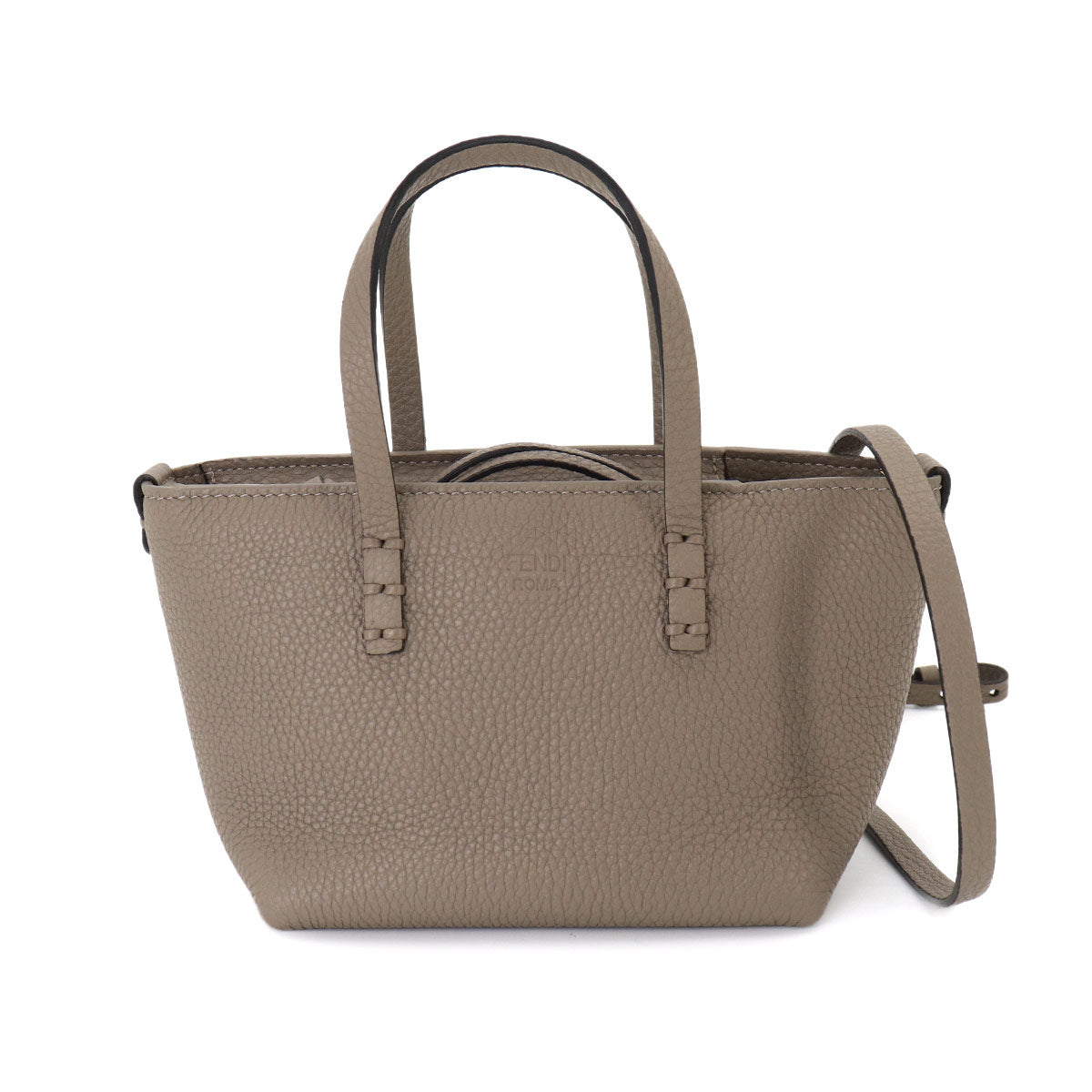 Roll Mini Hand Shoulder Bag Leather Beige BS096