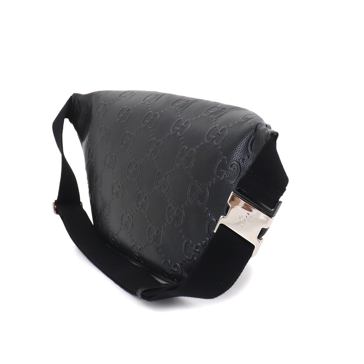 GG Embossed Belt Bag Crossbody Bag Leather Black 645093