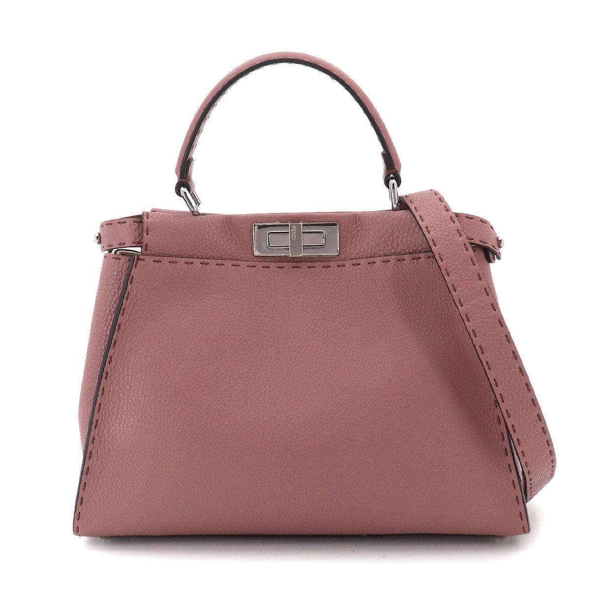Selleria Peekaboo Regular 2way Hand Bag Leather Pink 8BN290