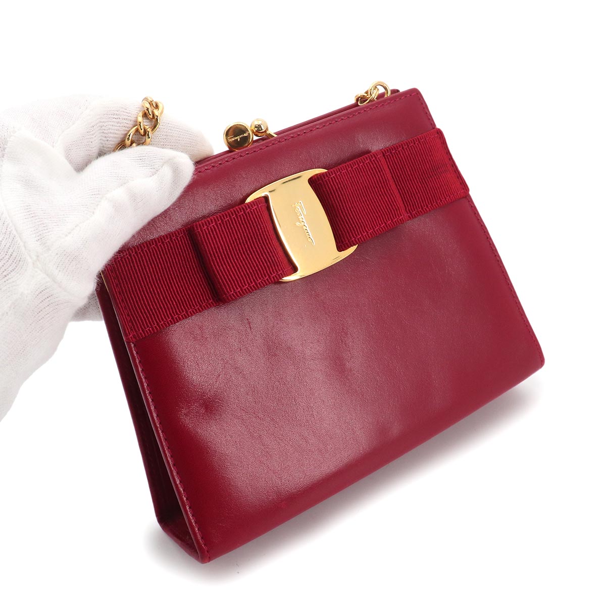 Vara Shoulder Bag Leather Red Vintage