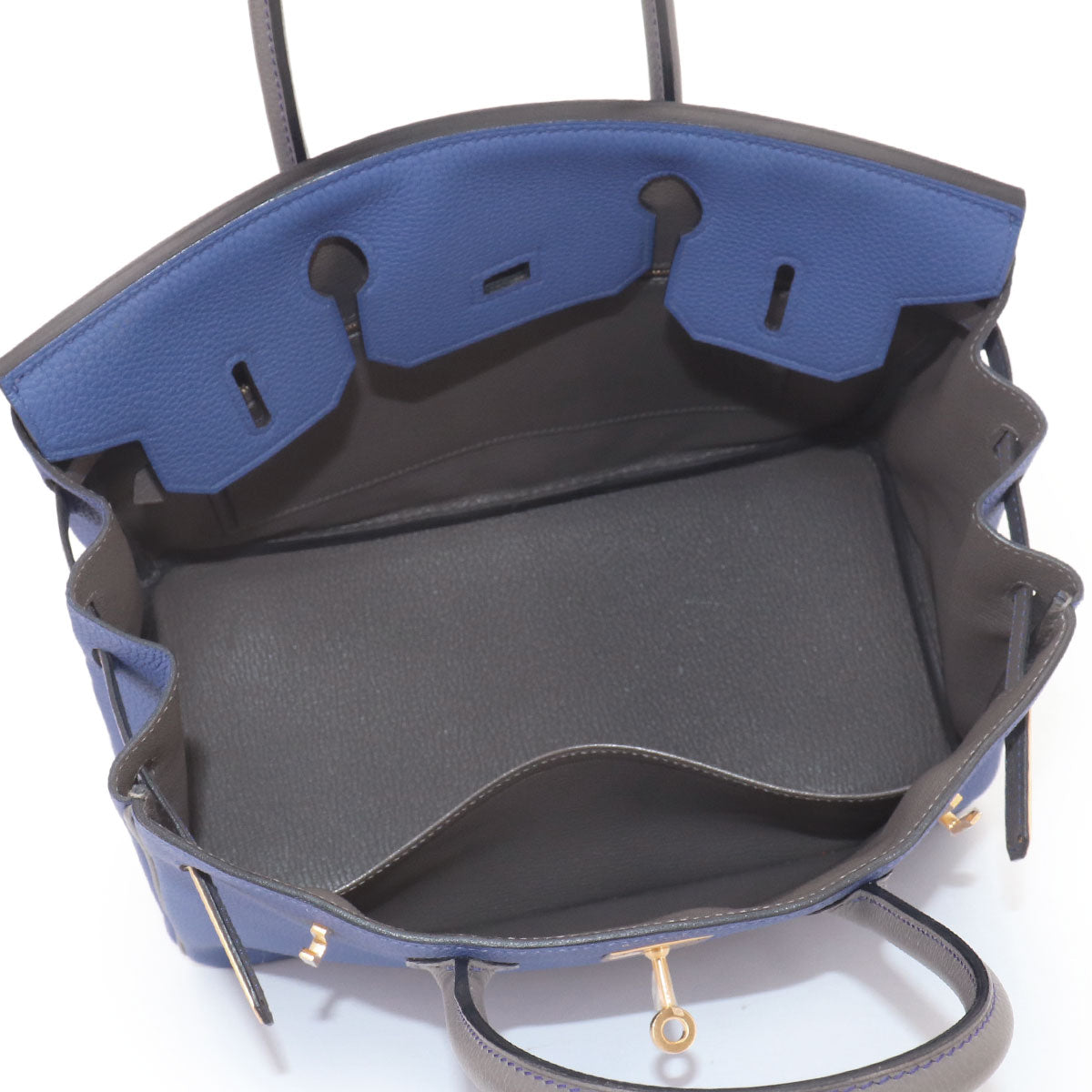 Birkin 30 Hand Bag Togo Blue Electrique Etain Bicocor