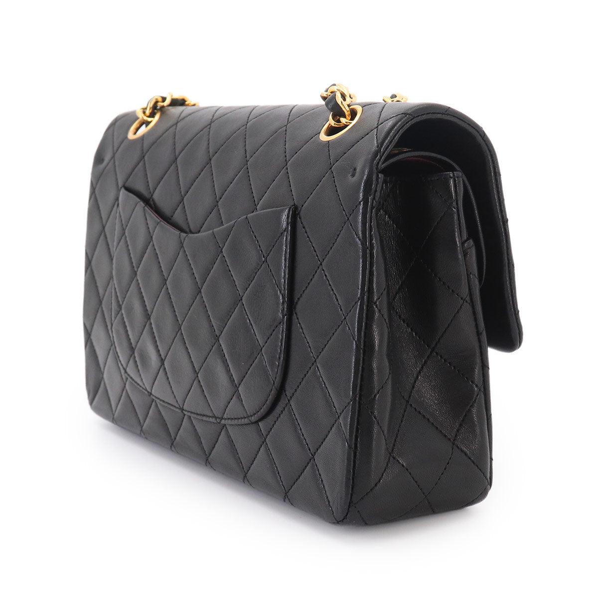 Matelasse 25 Chain Shoulder Bag Leather Black A01112 Vintage